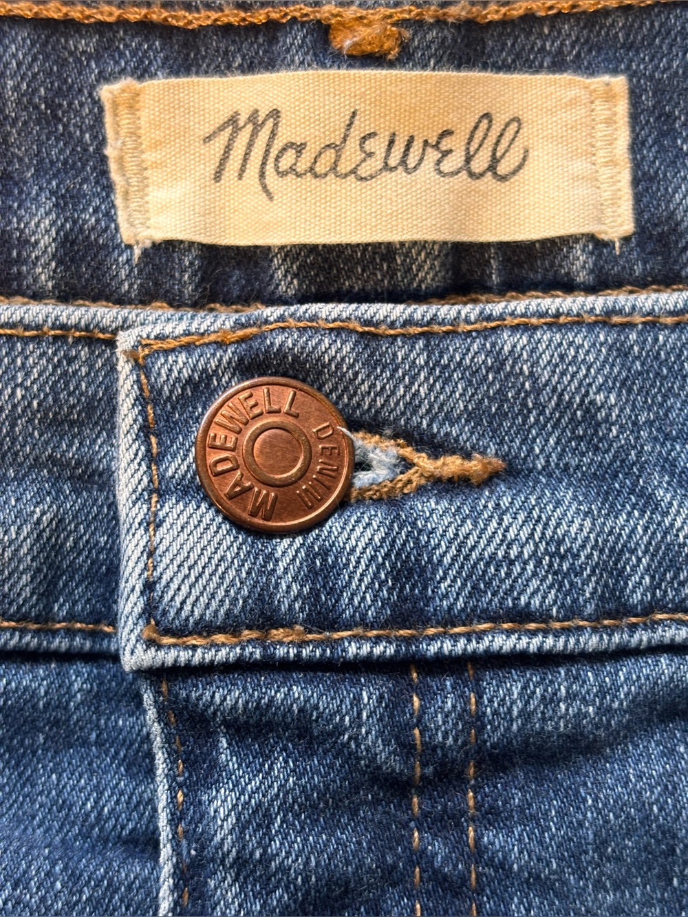 Madewell Slim Wide-Leg Crop Jeans Medium Blue Wash Frayed Hem Size 29 - Picture 5 of 13